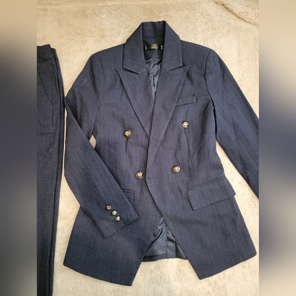 Matching Navy pinstripe Suit set - Picture 2 of 3
